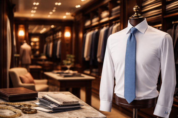 Custom shirts in Pensacola with breathable cotton, Oxford, twill, and linen blend fabrics at Myra Tailors